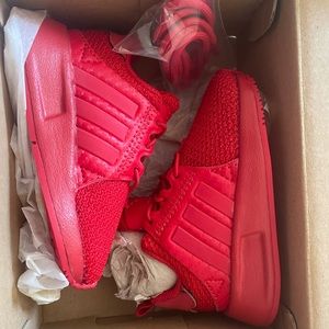 Red Adidas kids shoes size 5